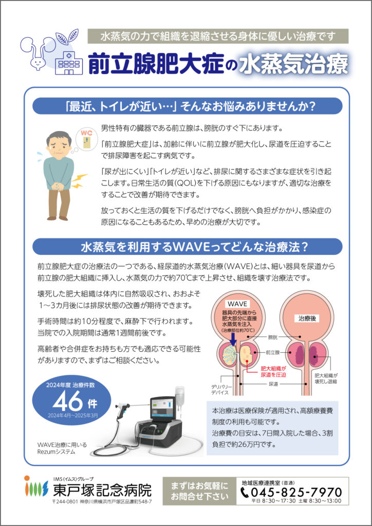 前立腺肥大症の水蒸気治療 WAVE